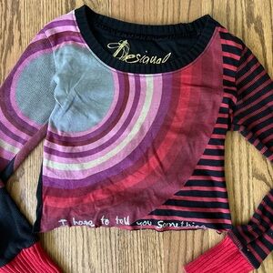 Desigual long sleeve unique cropped shirt